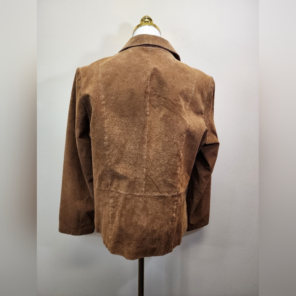 Bagatelle Brown Leather Blazer Jacket, Size 10P - Picture 4 of 7